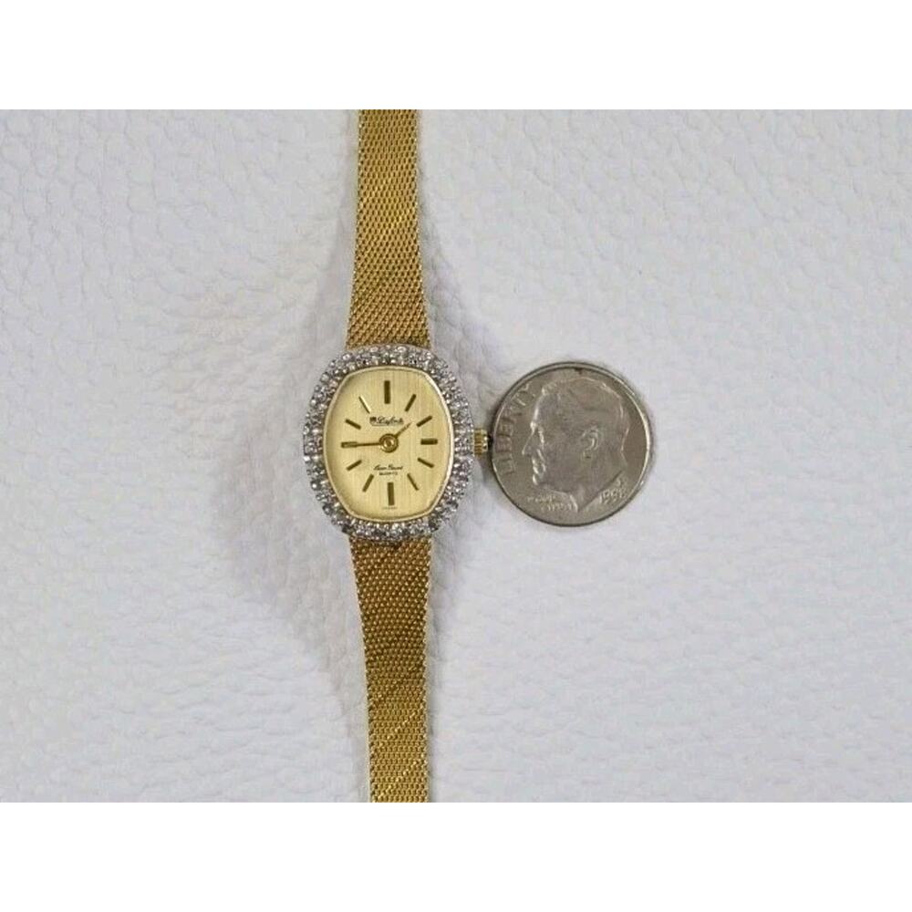 Vintage Dufonte Lucien Piccard Women's Gold Tone Oval Quartz Watch - Picture 13 of 16